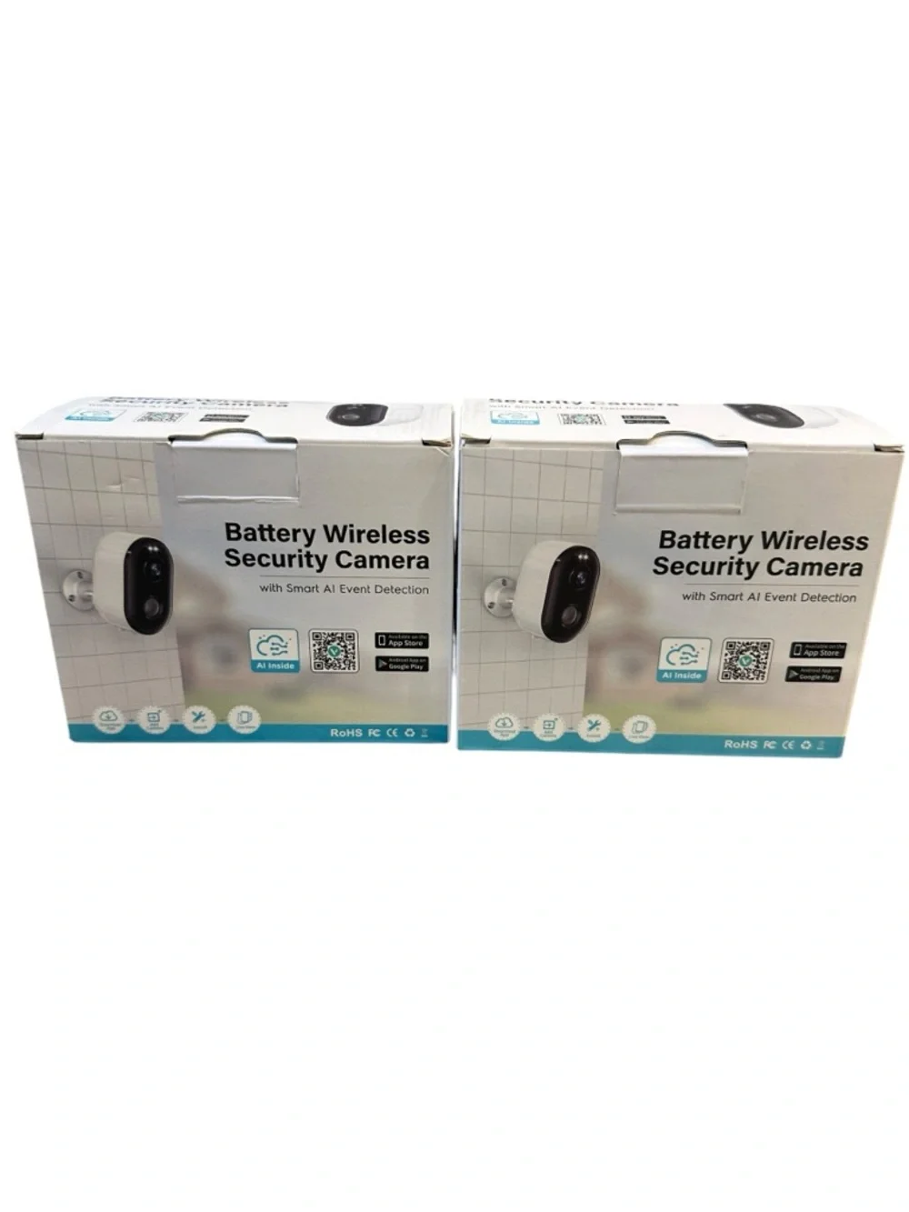 Set of 2 HD Wireless 2Way Audio Security Camera Indoor/Outdoor Smart Battery Cam